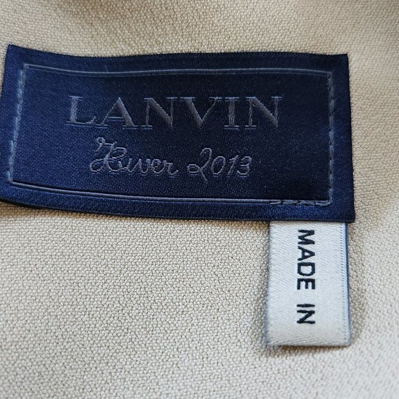 LANVIN 2 TONE VISCOSE TAILORED DRESS SZ 36 MADE IN FRANCE - Picture 7 of 8